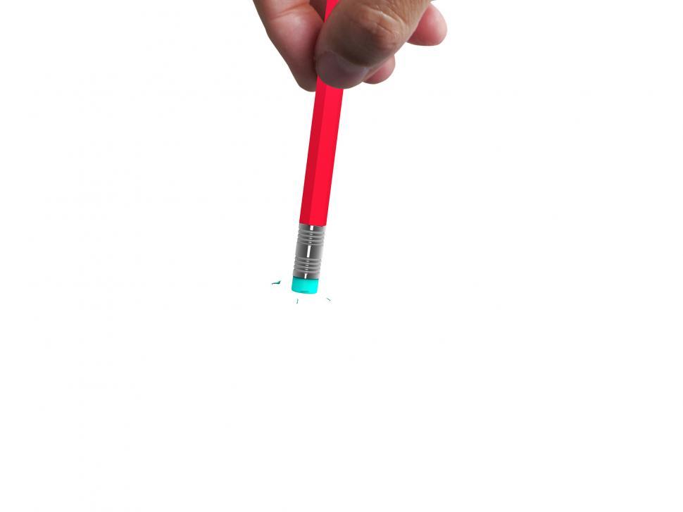 Free Image of Paper With Erasing Pencil Shows Erased Eraser Text Copy Space 