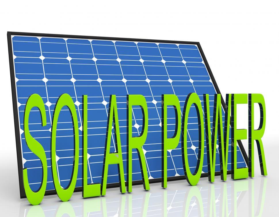 Free Image of Solar Panel And Power Word Shows Sustainable Energies 