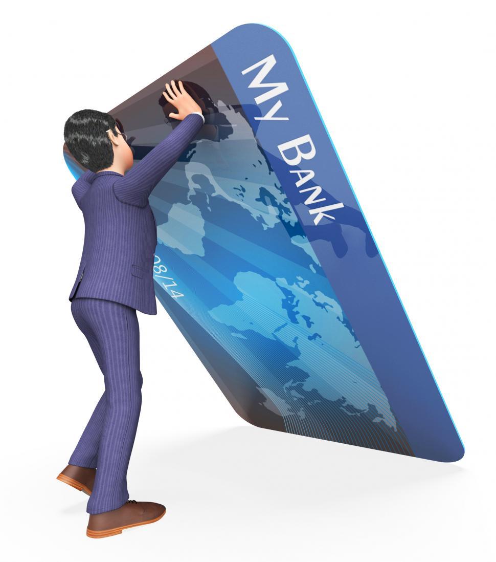 Free Image of Debit Card Means Credit Cards And Banking 3d Rendering 