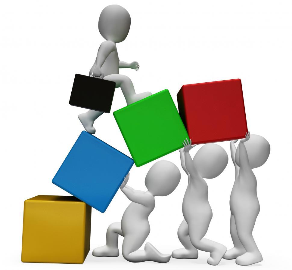 Free Image of Teamwork Characters Represents Business Person And Advance 3d Re 