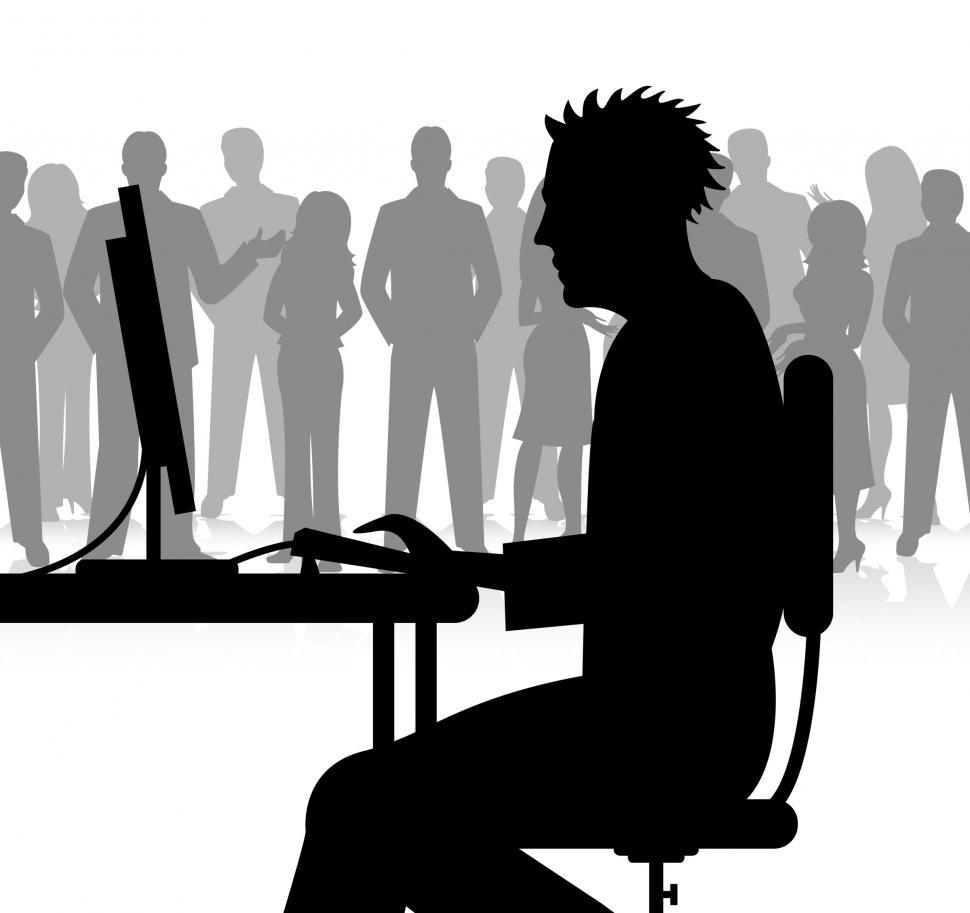 Free Image of Office Salesman Means Web Pc And Selling 