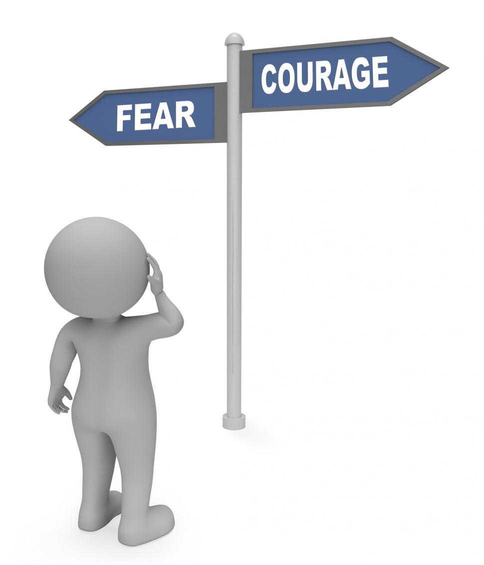 Free Image of Fear Courage Sign Indicates Terror Or Bravery 3d Rendering 