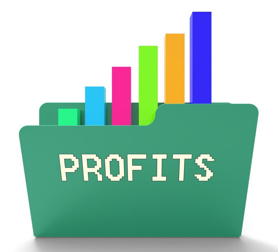 Free Image of Profits File Shows Business Graph And Binder 3d Rendering 