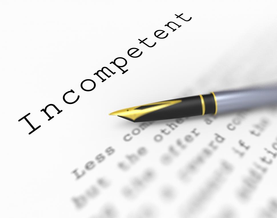 Free Image of Incompetent Word Shows Unskilled Incapable And Inexperienced 