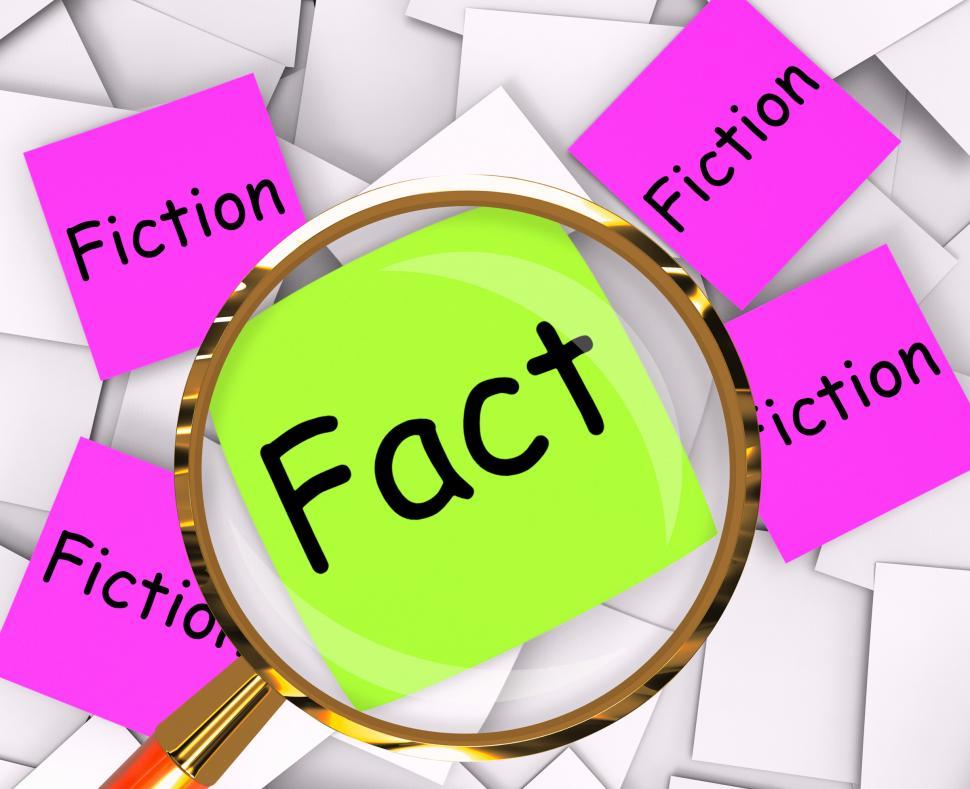 Free Image of Fact Fiction Post-It Papers Mean Truth Or Myth 