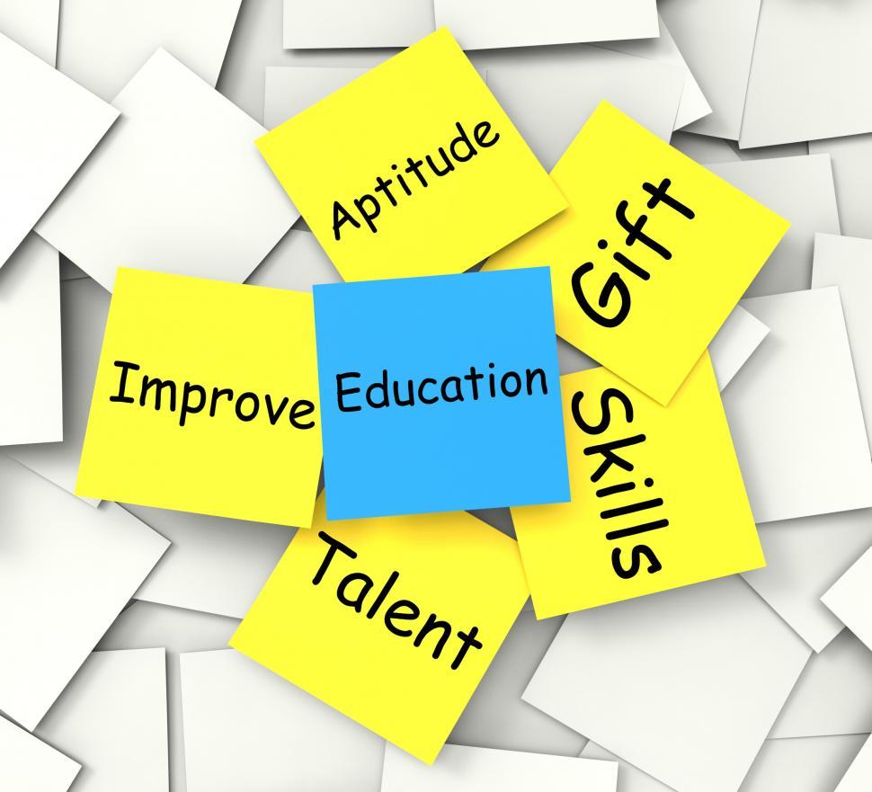 Free Image of Education Post-It Note Shows Talent Skills And Improving 