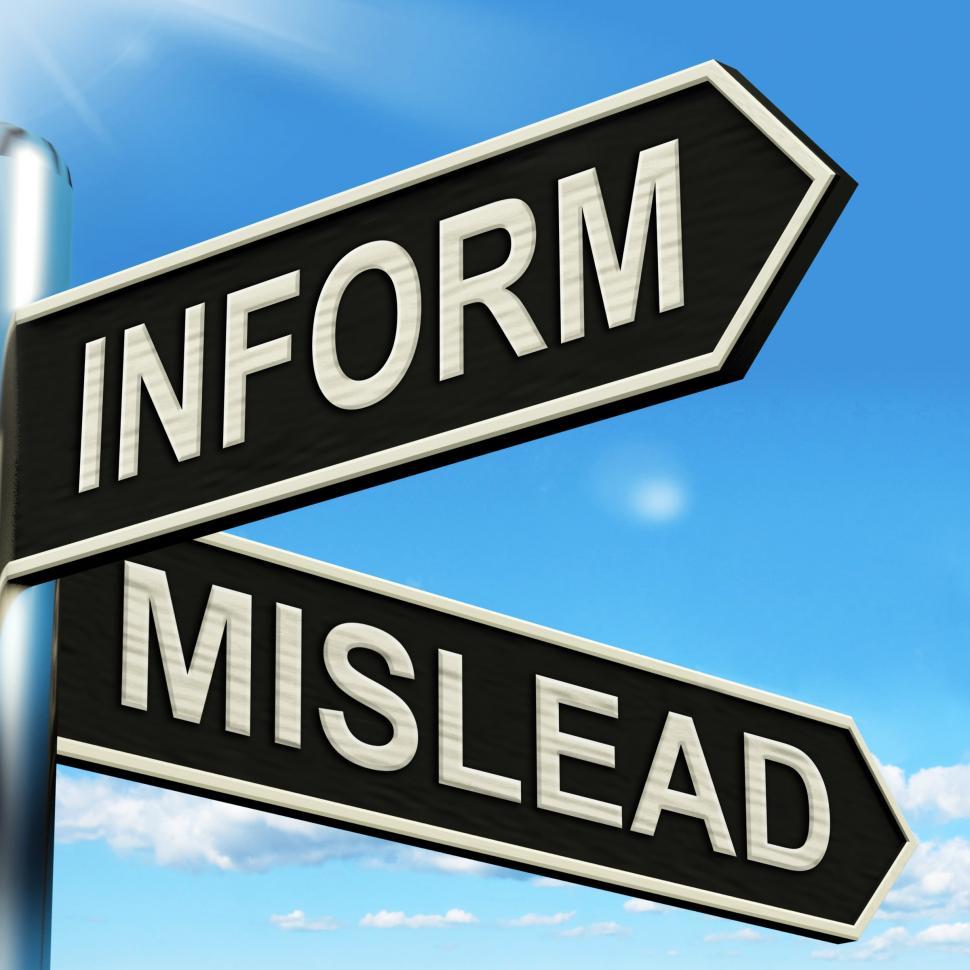 Free Image of Inform Mislead Signpost Means Advise Or Misinform 