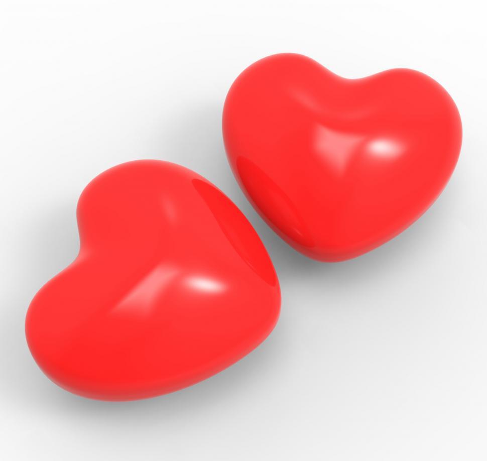 Free Image of Three Dimensional Hearts Means Affection Passion And Attraction 