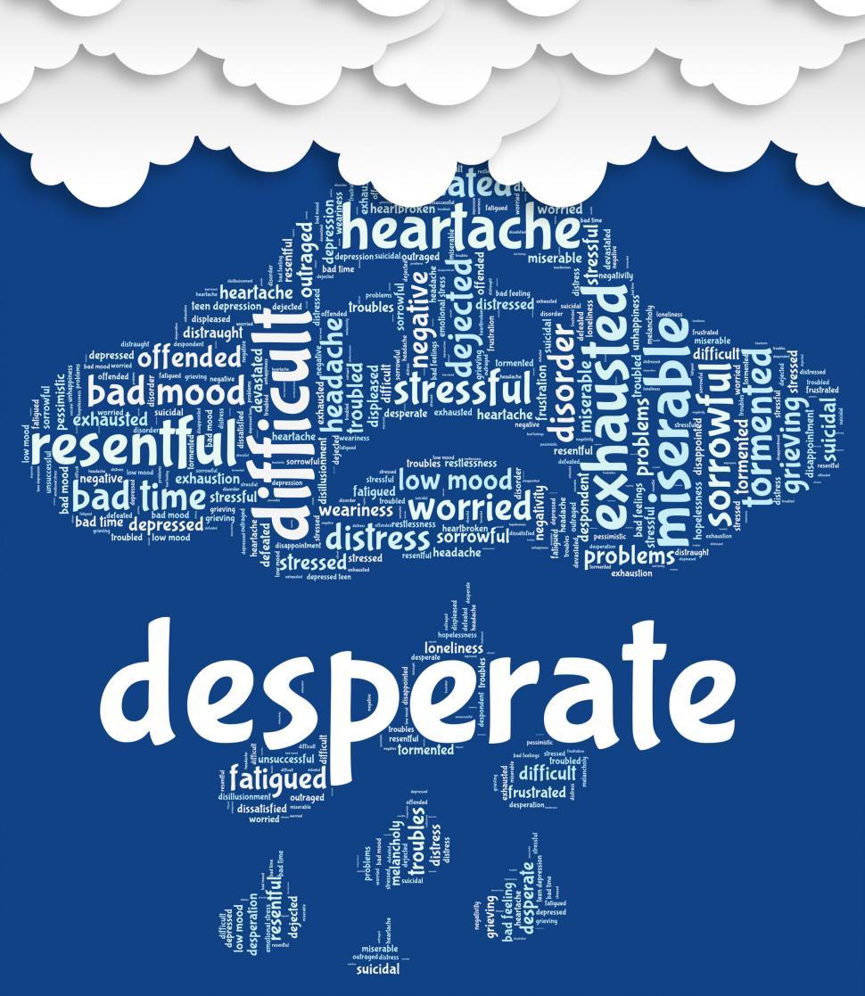 Free Image of Desperate Word Means Anguished Hopeless And Words 