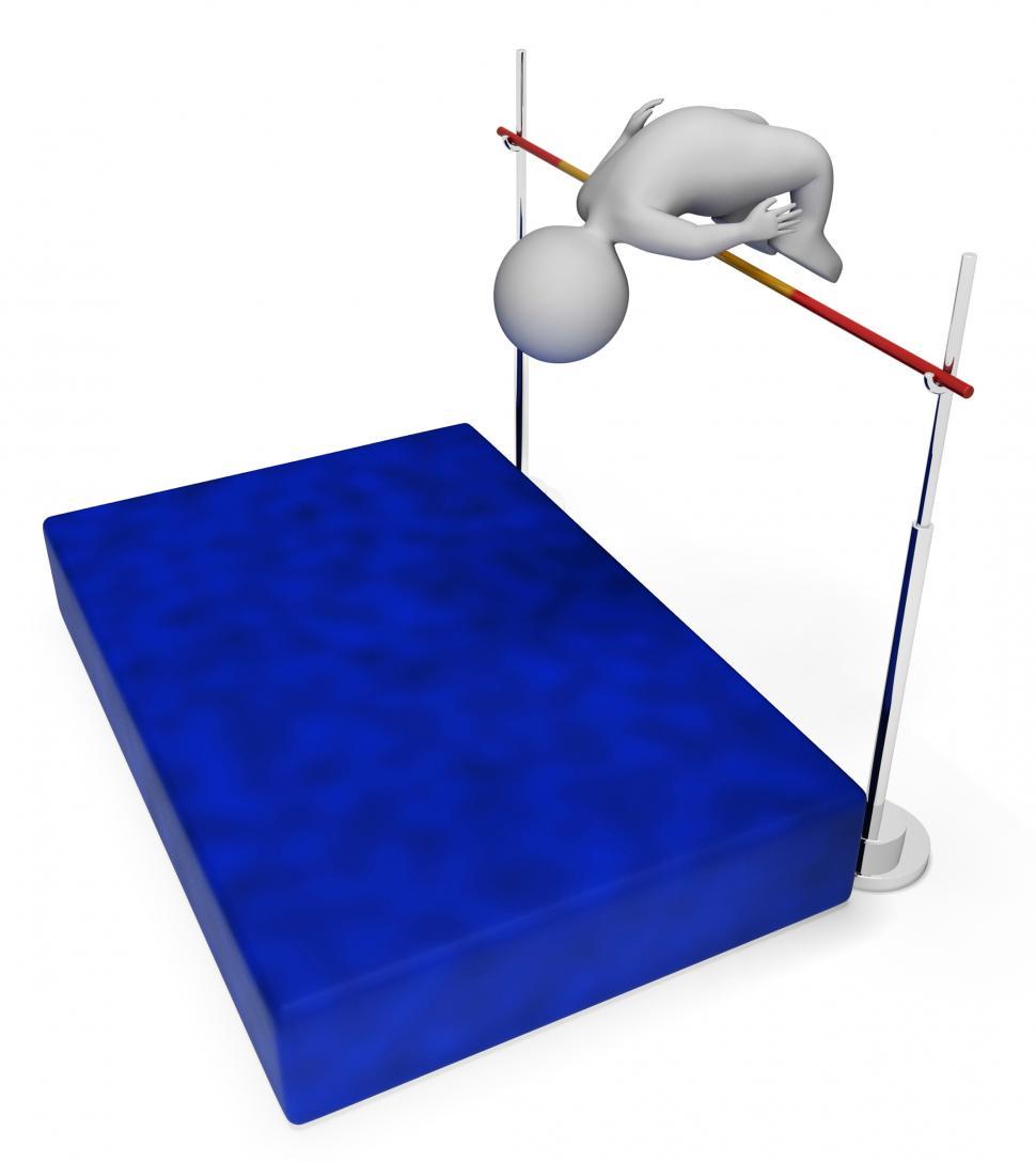 Free Image of High Jump Means Pole Vault And Athletic 3d Rendering 