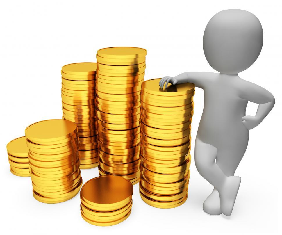Free Image of Finance Savings Shows Richness Banking And Saves 3d Rendering 