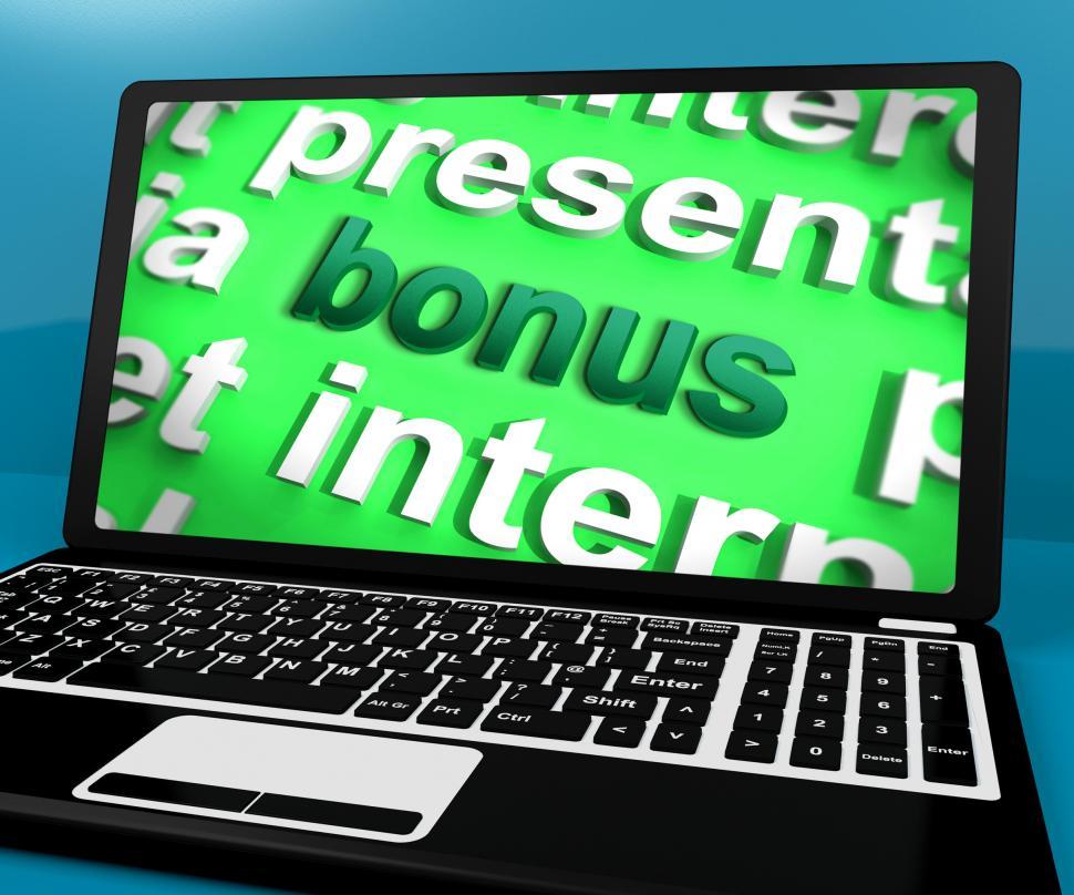 Free Image of Bonus On Laptop Shows Rewards Benefits Or Perks Online 