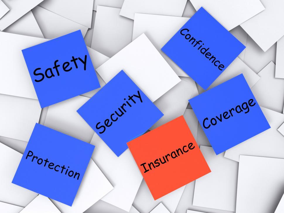Free Image of Insurance Post-It Note Shows Life And Assets Coverage 