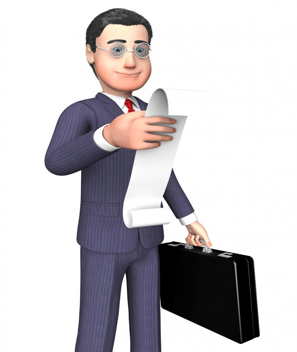 Free Image of Character Checklist Represents To Do And Bills 3d Rendering 