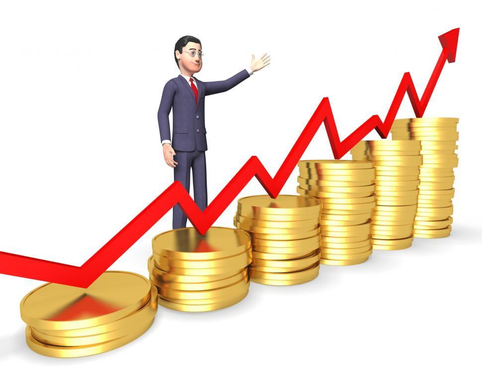 Free Image of Profits Businessman Means Winner Victory And Earning 3d Renderin 