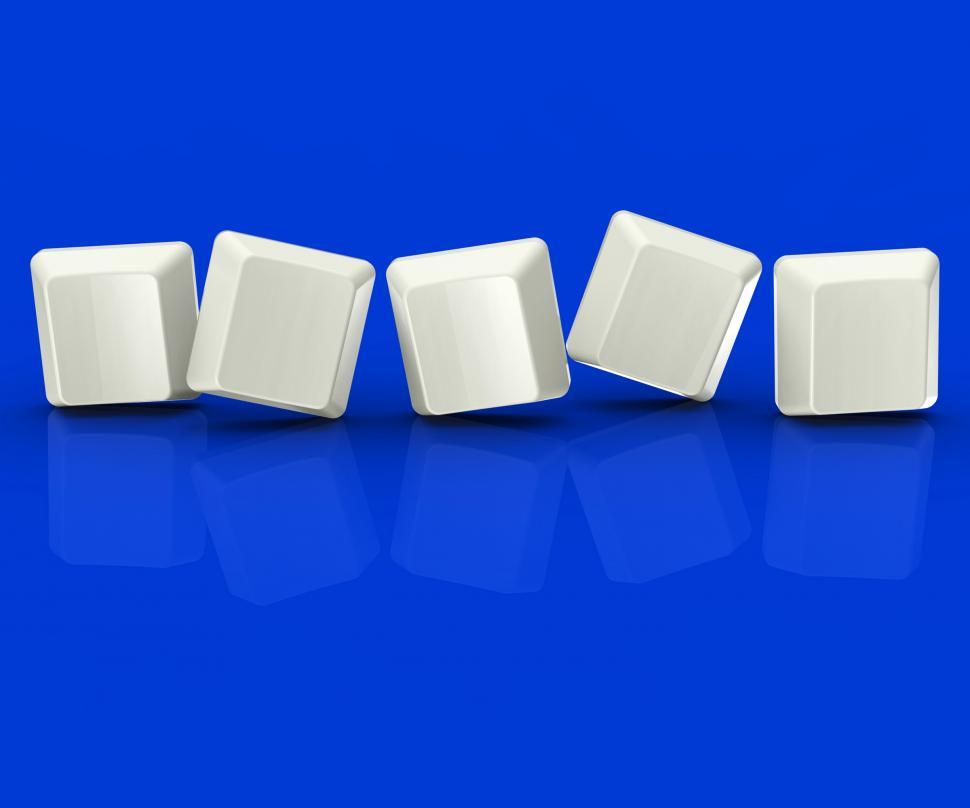 Free Image of Five Blank Tiles Show Background For 5 Letter Word 