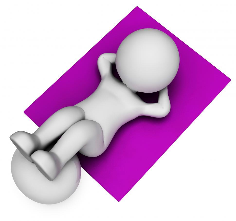Free Image of Sit Ups Shows Get Fit And Abdominal 3d Rendering 