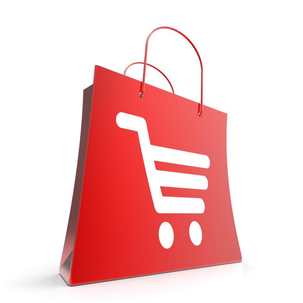 Free Image of Shopping Cart Bag Shows Basket Checkout 