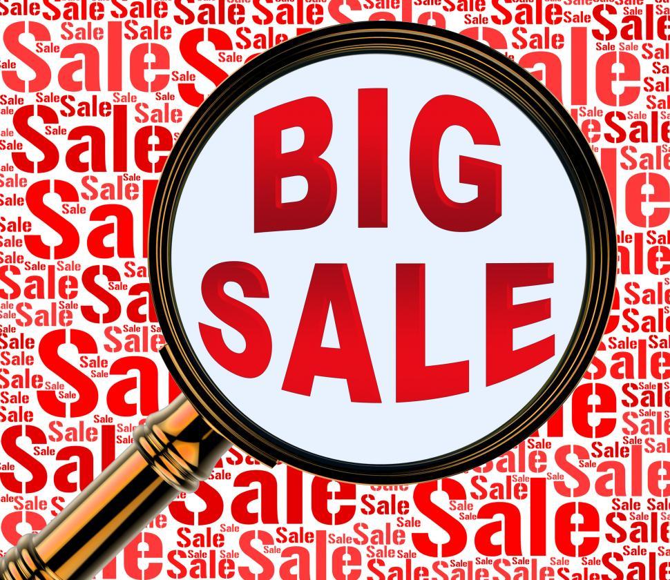 Free Image of Big Sale Shows Massive Discounts 3d Rendering 
