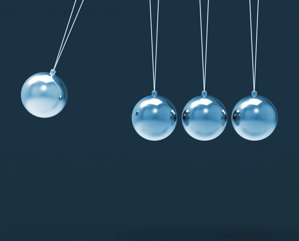 Free Image of Four Silver Newtons Cradle Shows Blank Spheres Copyspace For 4 L 