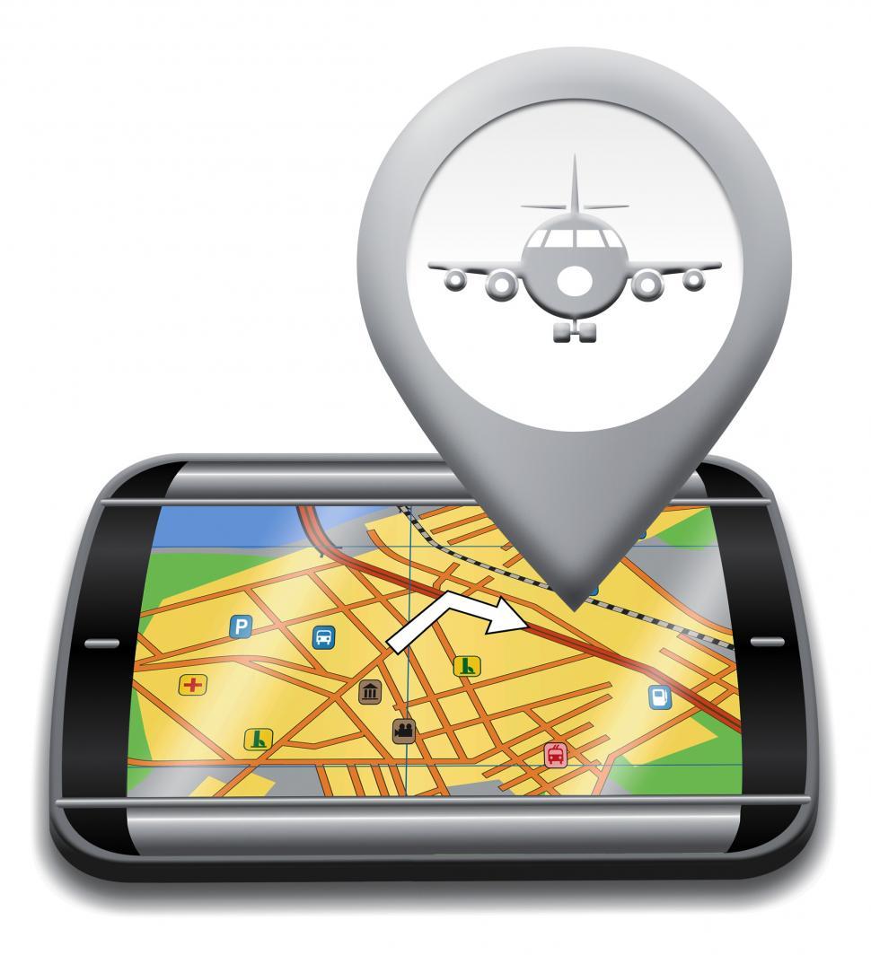 Free Image of Airport Gps Shows Landing Strip 3d Illustration 