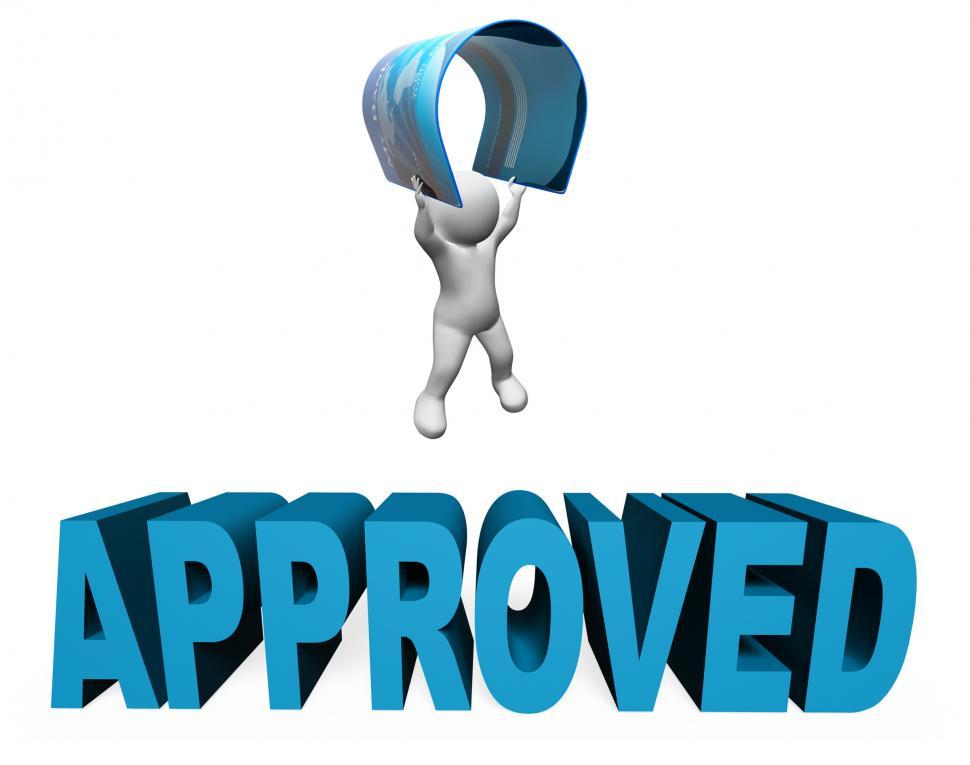 Free Image of Credit Card Approved Means Verified And Assured 3d Rendering 