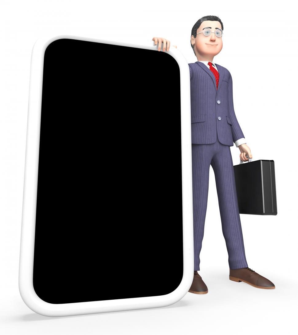 Free Image of Smartphone Businessman Shows World Wide Web And Mobile 3d Render 