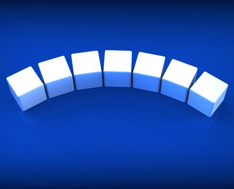 Free Image of Seven Blank Dice Show Copyspace For 7 Letter Word 