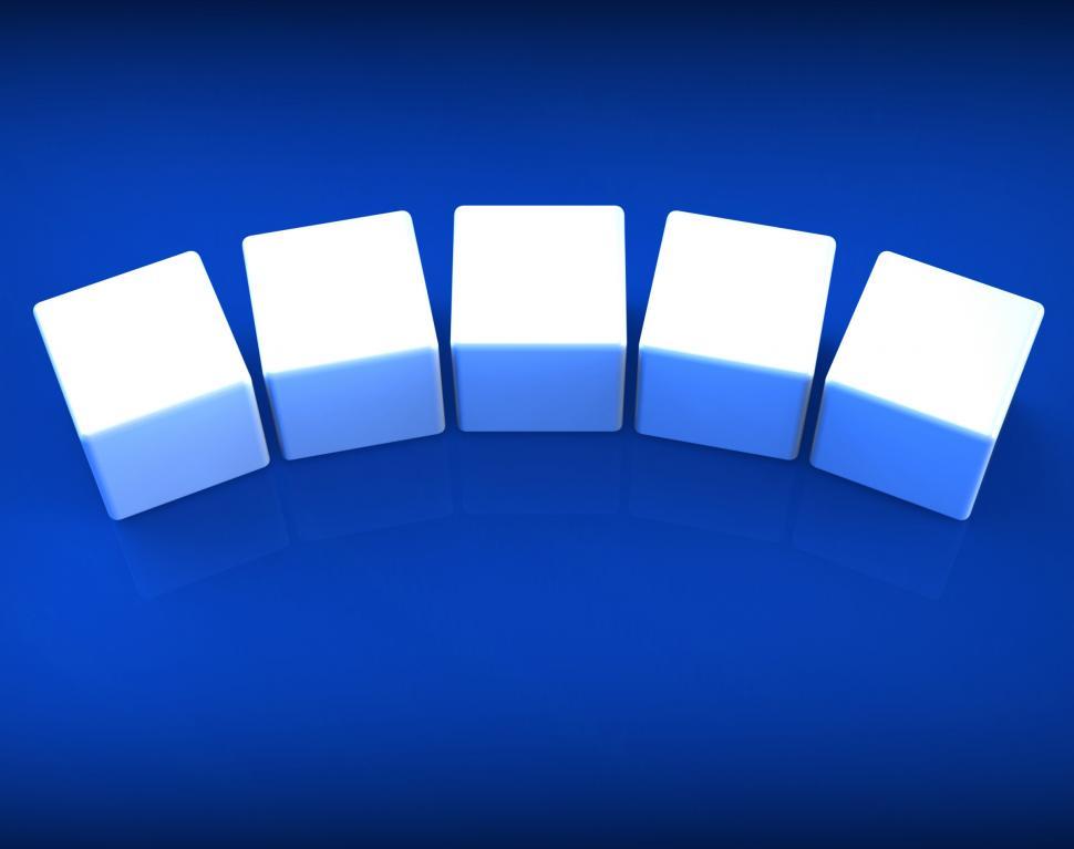 Free Image of Five Blank Dice Show Copyspace For 5 Letter Word 
