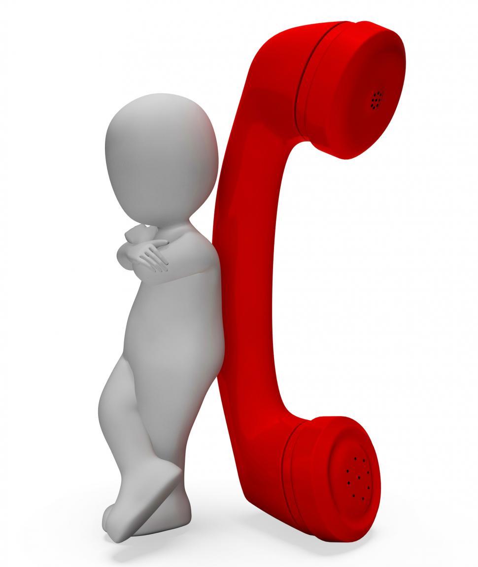 Free Image of Character Phone Means Call Now And Calls 3d Rendering 