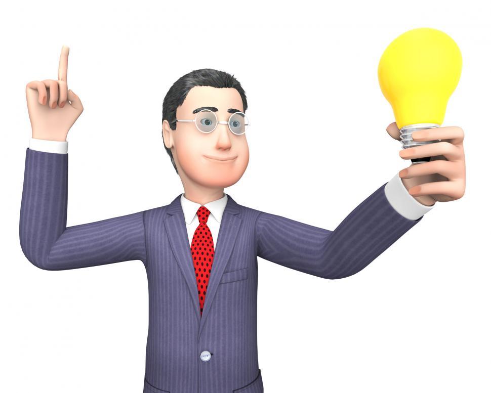 Free Image of Lightbulb Businessman Represents Power Source And Character 3d R 