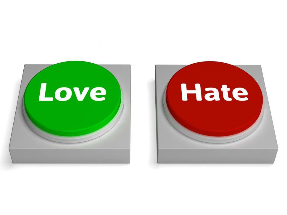 Free Image of Love Hate Buttons Shows Appraise Or Hateful 