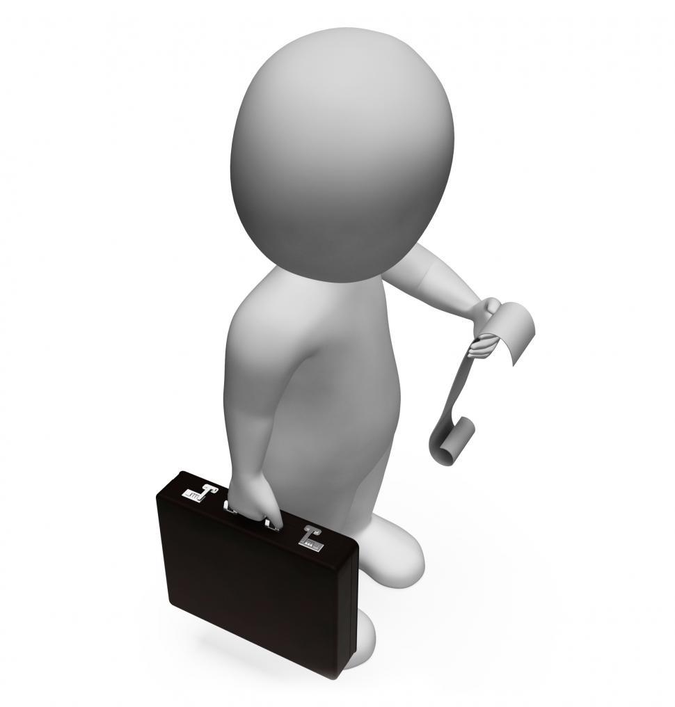 Free Image of Character Businessman Indicates To Do List And Bills 3d Renderin 