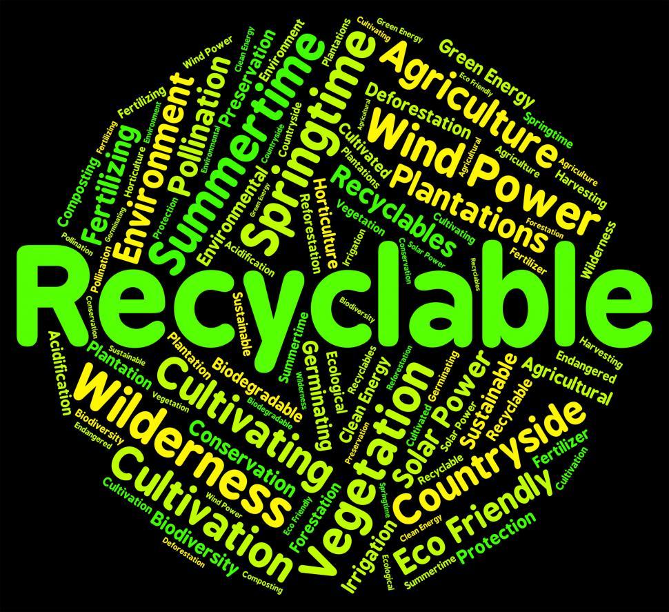 Free Image of Recyclable Word Shows Eco Friendly And Recycle 