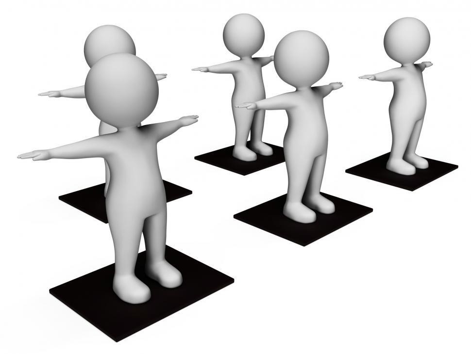 Free Image of Aerobics Characters Represents Getting Fit And Exercises 3d Rend 