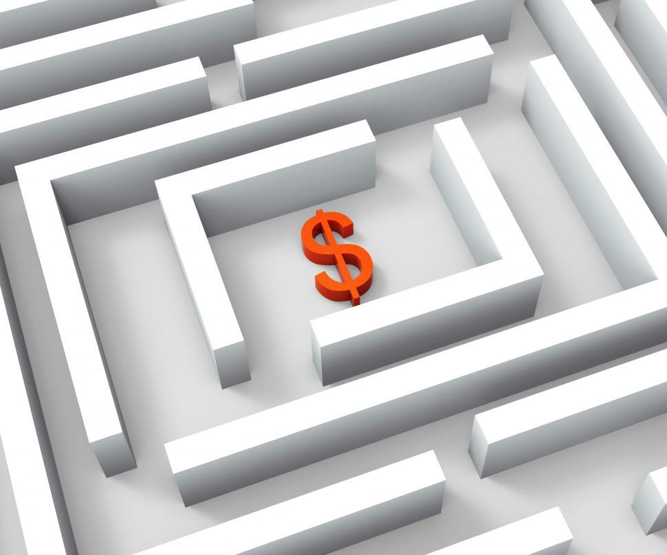 Free Image of Dollar Currency In Maze Shows Dollars Credit 