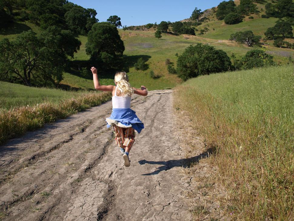 Free Image of Jumping Down the Path 