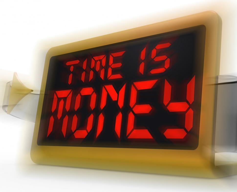Free Image of Time Is Money Digital Clock Shows Valuable And Important Resourc 
