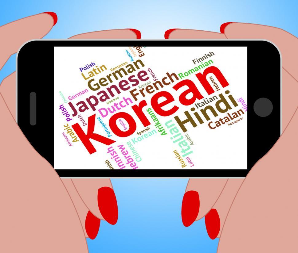 Free Image of Korean Language Represents Text Translator And Words 