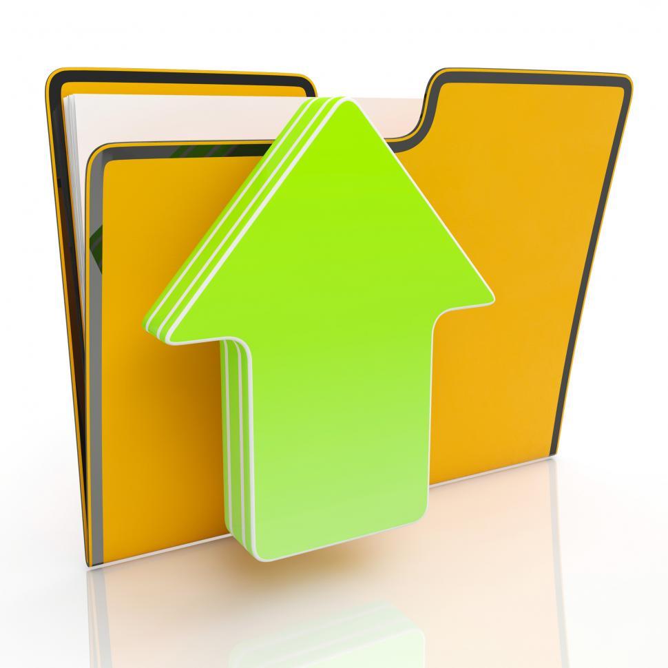 Free Image of Upload Arrow And File Shows Uploading 