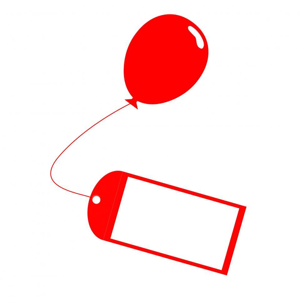 Free Image of Card Tied To Balloon Means Present Label Or Birthday Message 