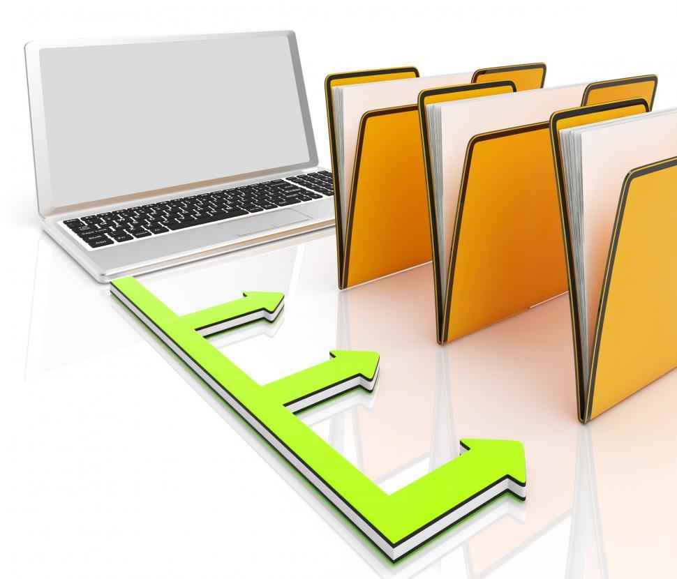 Free Image of Laptop And Folders Shows Administration And Organized 