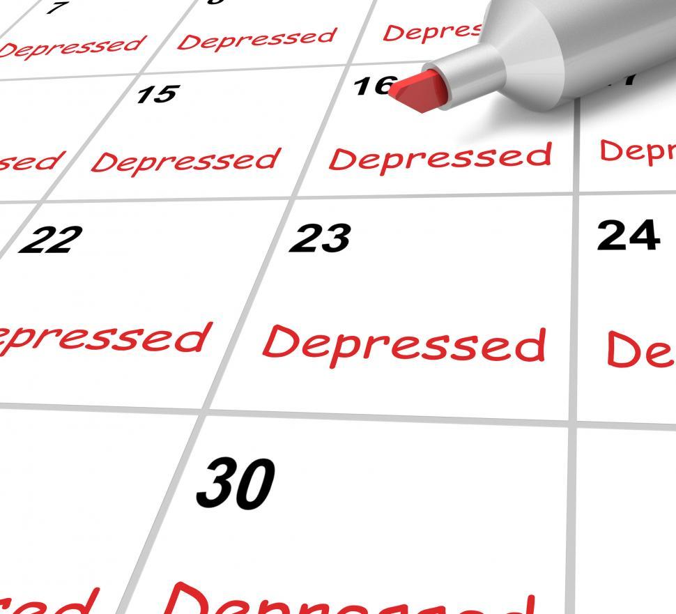 Free Image of Depressed Calendar Means Down Despondent Or Mental Illness 