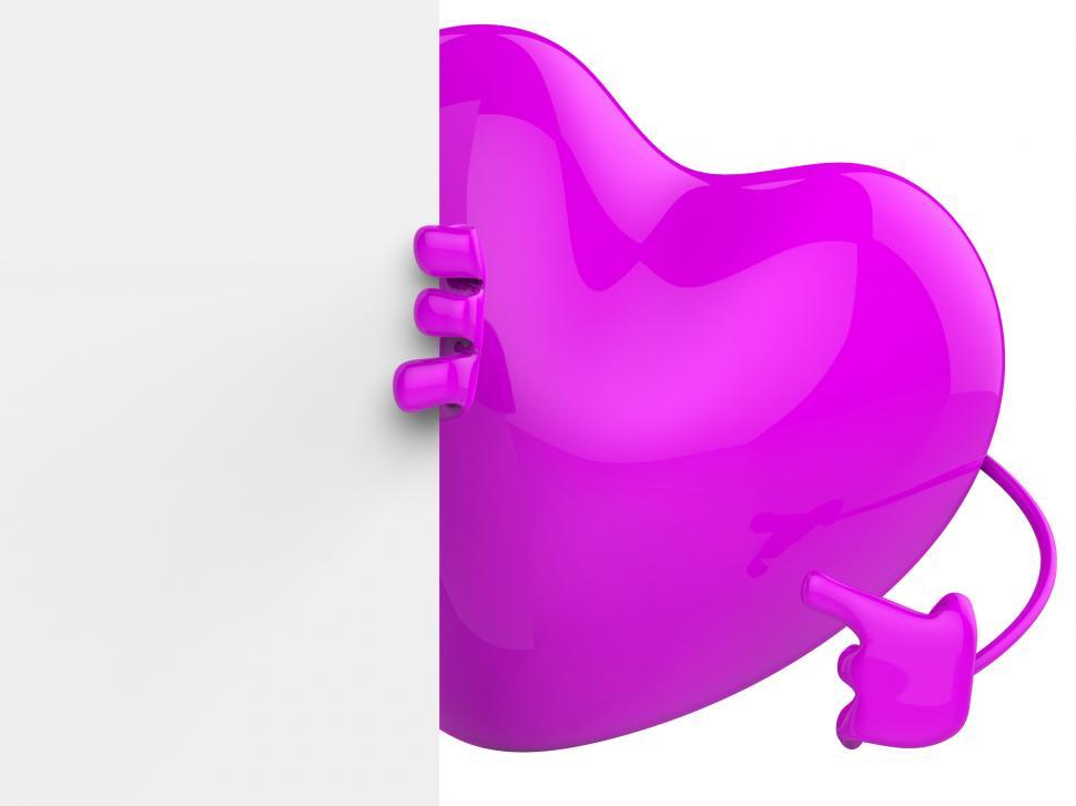 Free Image of Heart Behind Paper Shows Valentines Day Card Or Message 