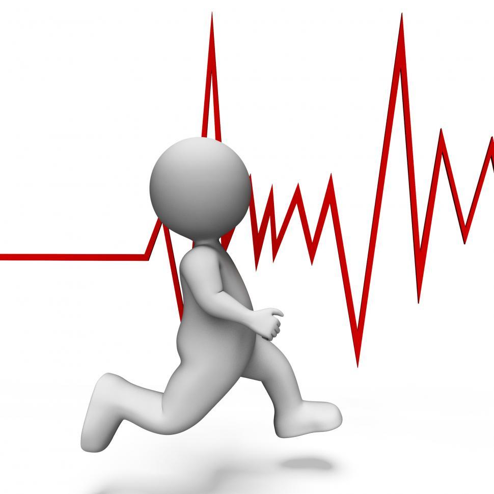 Free Image of Health Heartbeat Shows Beating Well And Jog 3d Rendering 