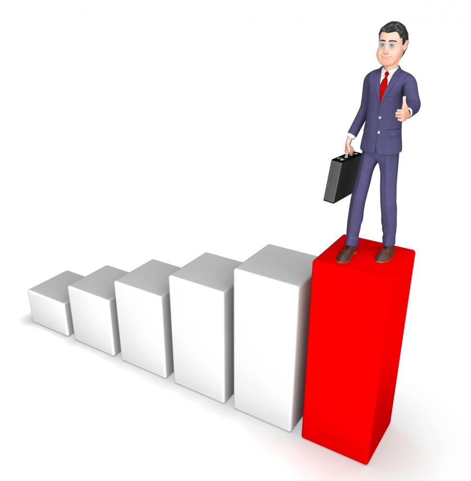 Free Image of Businessman Character Means Success Successful And Advance 3d Re 