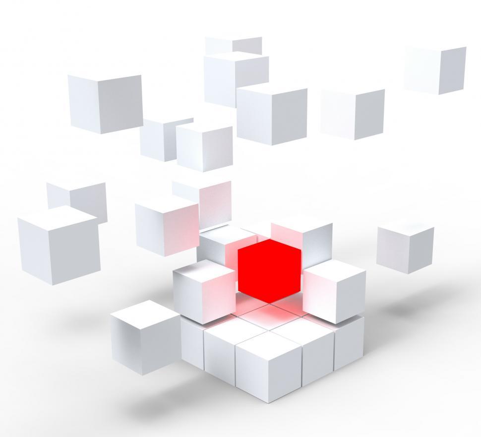 Free Image of Unique Red Block Shows Standing Out 