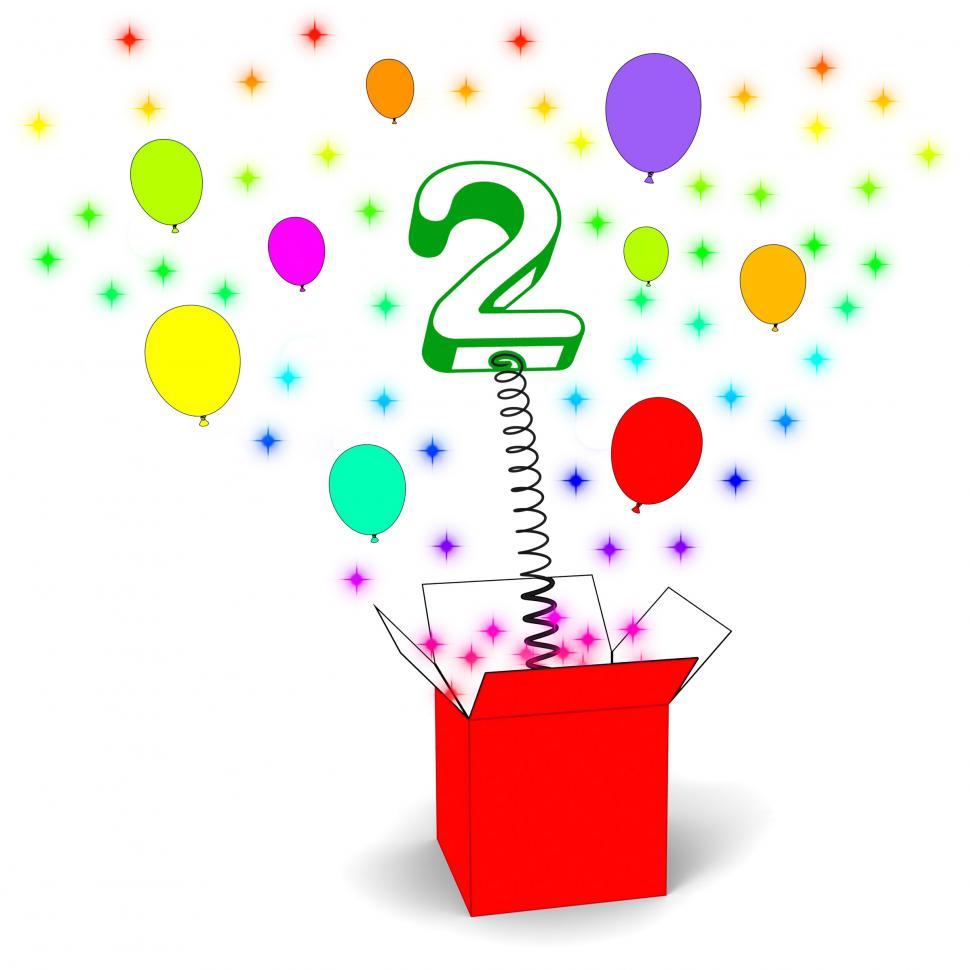 Free Image of Number Two Surprise Box Shows Creative Toy Or Adornment 