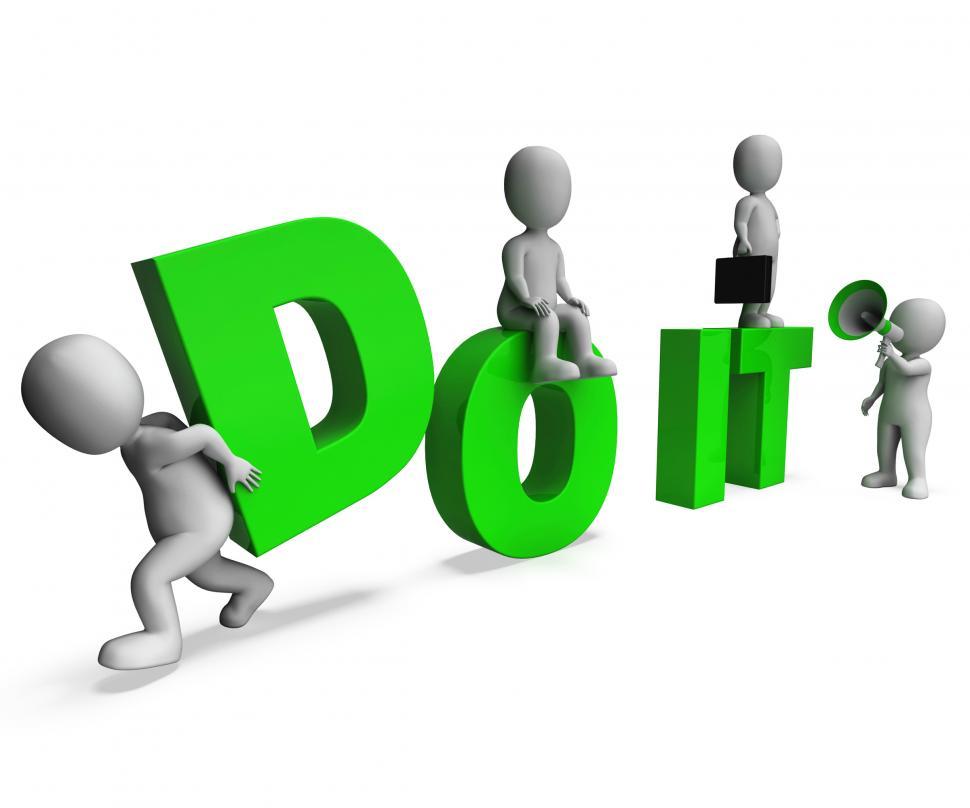 Free Image of Do It Characters Means Acting Or Take Action Right Now 