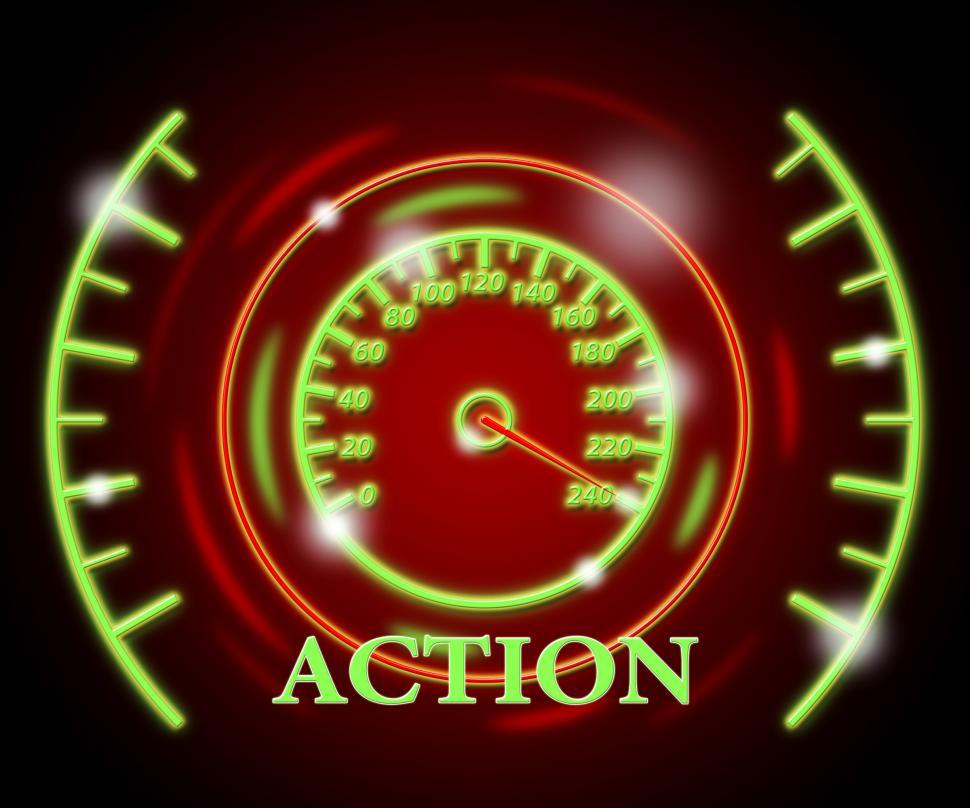 Free Image of Action Gauge Represents Do It And Acting 